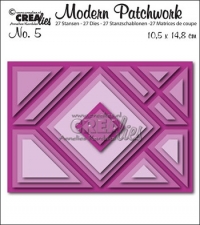 Billede: Skæreskabelon Modern Patchwork, CLMP05, crea-lies, 10,5x14,8cm, førpris kr. 158,00, nupris